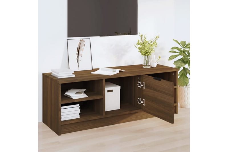 beBasic TV-benk brun eik 102x35,5x36,5 cm konstruert tre - Brun - Møbler - Mediamøbel & tv møbel - TV-benk & mediabenk
