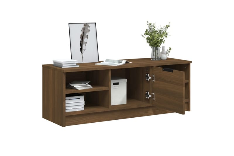 beBasic TV-benk brun eik 102x35,5x36,5 cm konstruert tre - Brun - Møbler - Mediamøbel & tv møbel - TV-benk & mediabenk