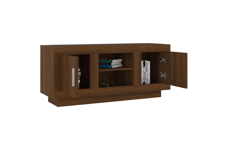 beBasic TV-benk brun eik 102x35x45 cm konstruert tre - Brun - TV-benk & mediabenk