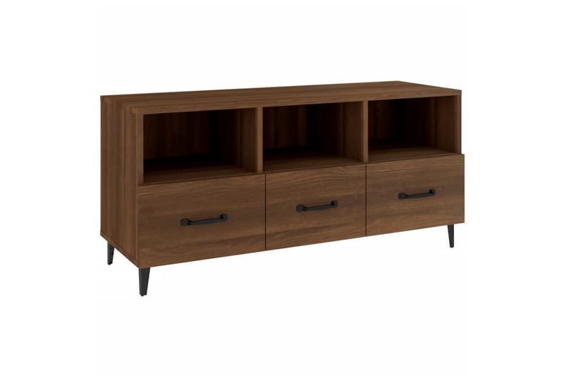 beBasic TV-benk brun eik 102x35x50 cm konstruert tre - Brun - Møbler - Mediamøbel & tv møbel - TV-benk & mediabenk