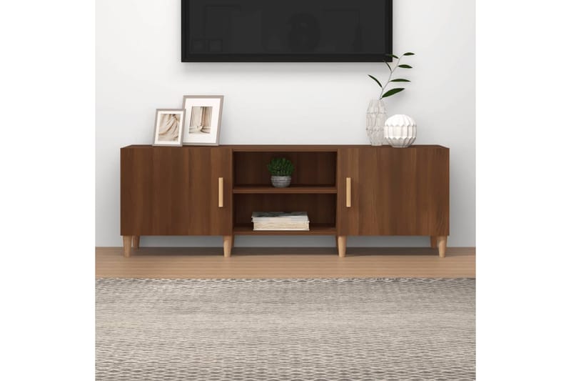 beBasic TV-benk brun eik 150x30x50 cm konstruert tre - Brun - TV-benk & mediabenk