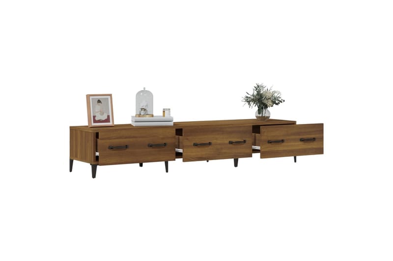 beBasic TV-benk brun eik 150x34,5x30 cm konstruert tre - Brun - Møbler - Mediamøbel & tv møbel - TV-benk & mediabenk