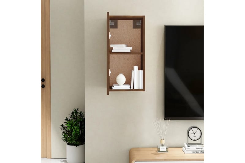 beBasic TV-benk brun eik 30,5x30x60 cm konstruert tre - Brun - Møbler - Mediamøbel & tv møbel - TV-benk & mediabenk