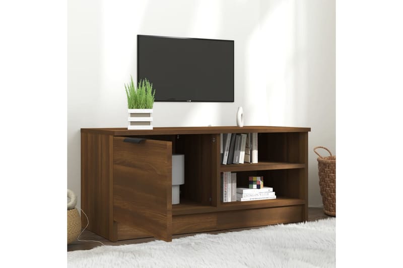 beBasic TV-benk brun eik 80x35x36,5 cm konstruert tre - Brun - Møbler - Mediamøbel & tv møbel - TV-benk & mediabenk