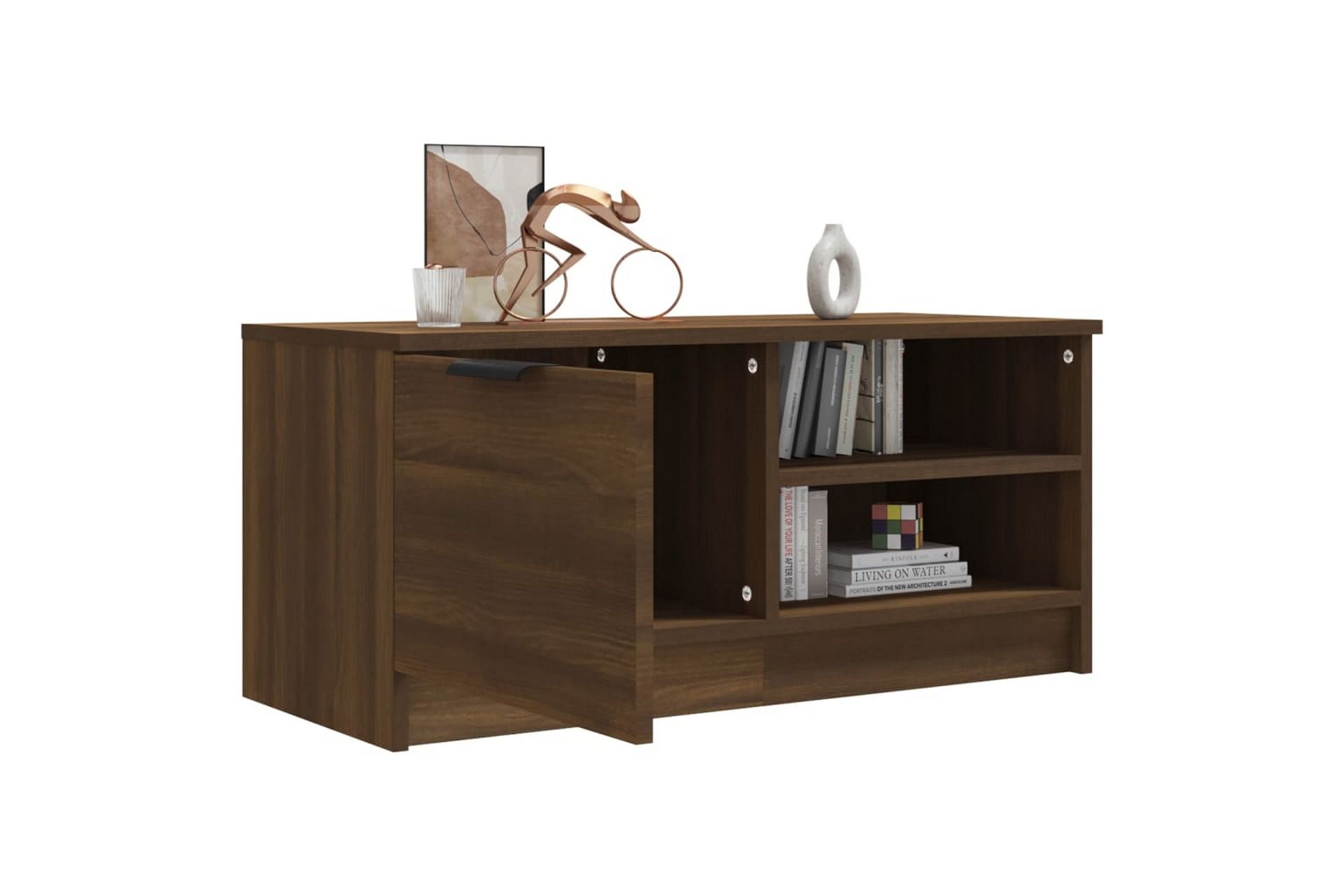 beBasic TV-benk brun eik 80x35x36,5 cm konstruert tre - Brun - Møbler - Mediamøbel & tv møbel - TV-benk & mediabenk