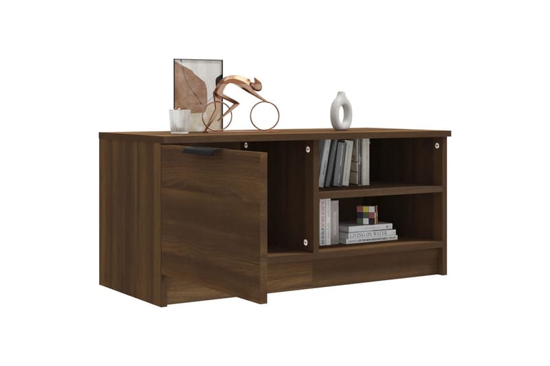 beBasic TV-benk brun eik 80x35x36,5 cm konstruert tre - Brun - Møbler - Mediamøbel & tv møbel - TV-benk & mediabenk