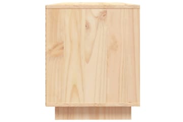 beBasic TV-benk grå 110,5x35x44 cm heltre furu - Brun - Møbler - Mediamøbel & tv møbel - TV-benk & mediabenk