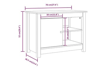 beBasic TV-benk grå 70x36,5x52 cm heltre furu - GrÃ¥ - Møbler - Mediamøbel & tv møbel - TV-benk & mediabenk
