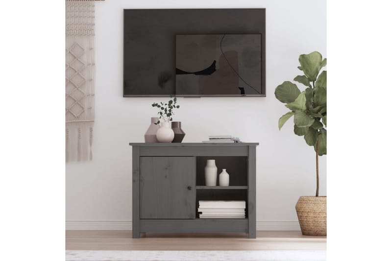 beBasic TV-benk grå 70x36,5x52 cm heltre furu - GrÃ¥ - Møbler - Mediamøbel & tv møbel - TV-benk & mediabenk