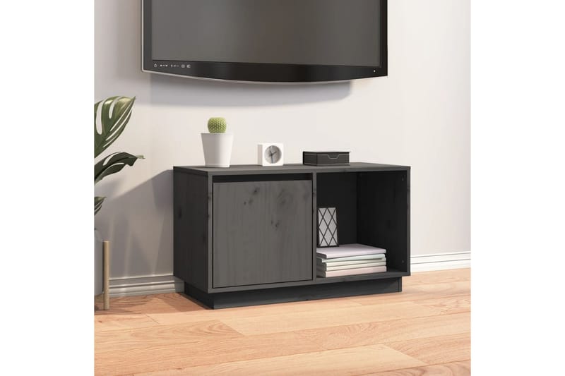 beBasic TV-benk grå 74x35x44 cm heltre furu - GrÃ¥ - Møbler - Mediamøbel & tv møbel - TV-benk & mediabenk