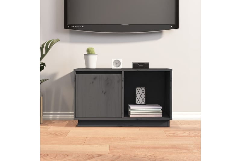 beBasic TV-benk grå 74x35x44 cm heltre furu - GrÃ¥ - TV-benk & mediabenk