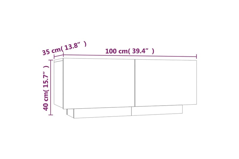 beBasic TV-benk grå sonoma 100x35x40 cm konstruert tre - GrÃ¥ - Møbler - Mediamøbel & tv møbel - TV-benk & mediabenk