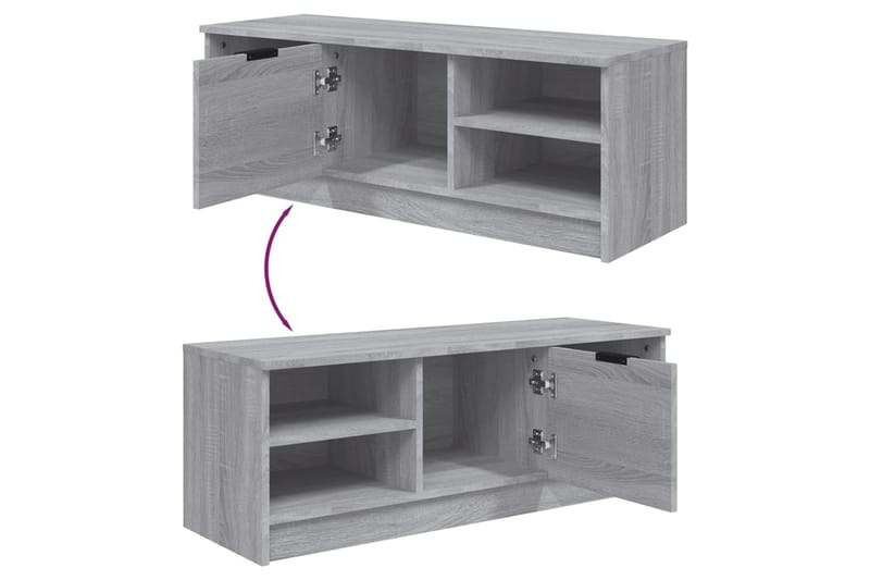beBasic TV-benk grå sonoma 102x35,5x36,5 cm konstruert tre - GrÃ¥ - Møbler - Mediamøbel & tv møbel - TV-benk & mediabenk