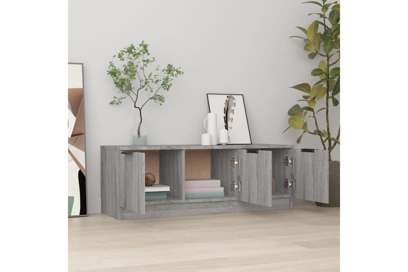 beBasic TV-benk grå sonoma 102x35x36,5 cm konstruert tre - GrÃ¥ - Møbler - Mediamøbel & tv møbel - TV-benk & mediabenk