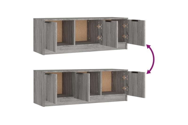 beBasic TV-benk grå sonoma 102x35x36,5 cm konstruert tre - GrÃ¥ - Møbler - Mediamøbel & tv møbel - TV-benk & mediabenk