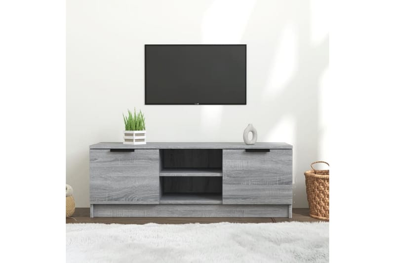 beBasic TV-benk grå sonoma 102x35x36,5 cm konstruert tre - GrÃ¥ - TV-benk & mediabenk