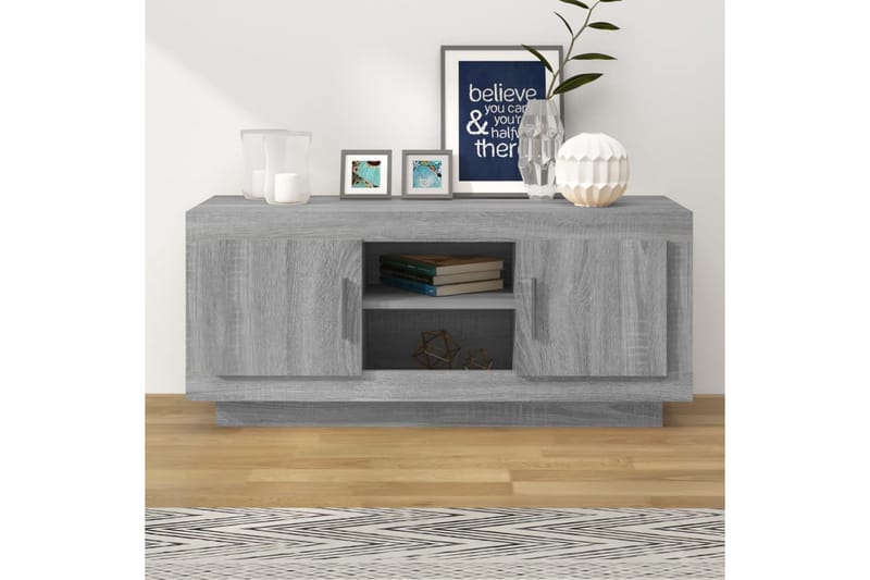 beBasic TV-benk grå sonoma 102x35x45 cm konstruert tre - GrÃ¥ - Møbler - Mediamøbel & tv møbel - TV-benk & mediabenk