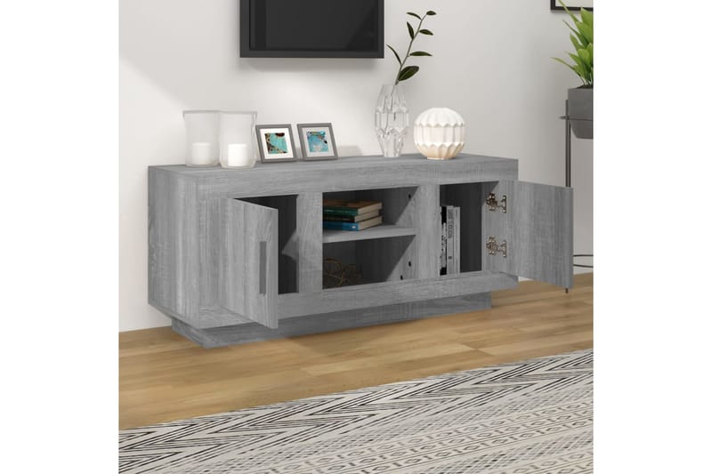beBasic TV-benk grå sonoma 102x35x45 cm konstruert tre - GrÃ¥ - Møbler - Mediamøbel & tv møbel - TV-benk & mediabenk