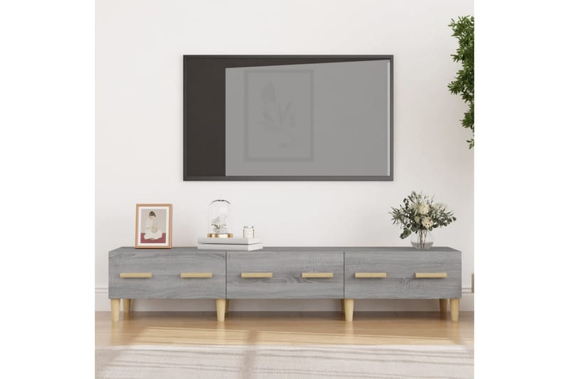 beBasic TV-benk grå sonoma 150x34,5x30 cm konstruert tre - GrÃ¥ - TV-benk & mediabenk