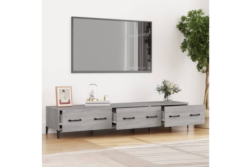 beBasic TV-benk grå sonoma 150x34,5x30 cm konstruert tre - GrÃ¥ - Møbler - Mediamøbel & tv møbel - TV-benk & mediabenk