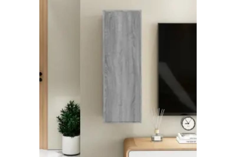 beBasic TV-benk grå sonoma 30,5x30x90 cm konstruert tre - GrÃ¥ - Møbler - Mediamøbel & tv møbel - TV-benk & mediabenk