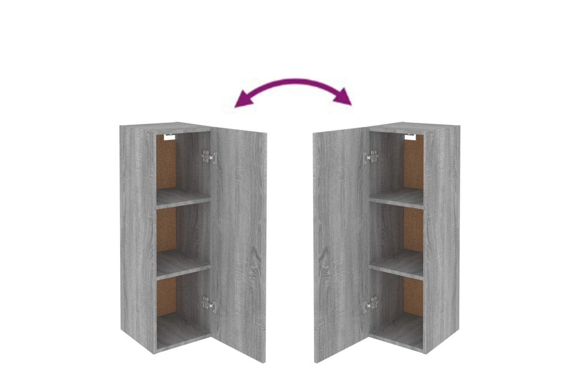 beBasic TV-benk grå sonoma 30,5x30x90 cm konstruert tre - GrÃ¥ - Møbler - Mediamøbel & tv møbel - TV-benk & mediabenk