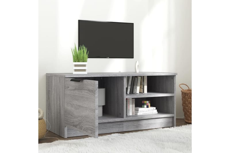 beBasic TV-benk grå sonoma 80x35x36,5 cm konstruert tre - GrÃ¥ - Møbler - Mediamøbel & tv møbel - TV-benk & mediabenk