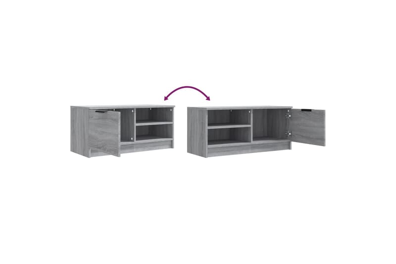 beBasic TV-benk grå sonoma 80x35x36,5 cm konstruert tre - GrÃ¥ - Møbler - Mediamøbel & tv møbel - TV-benk & mediabenk