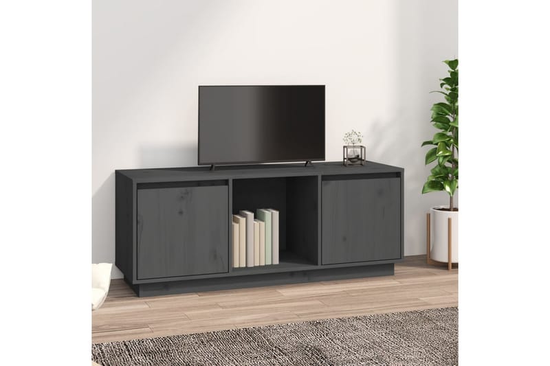 beBasic TV-benk grå110,5x35x44 cm heltre furu - GrÃ¥ - Møbler - Mediamøbel & tv møbel - TV-benk & mediabenk