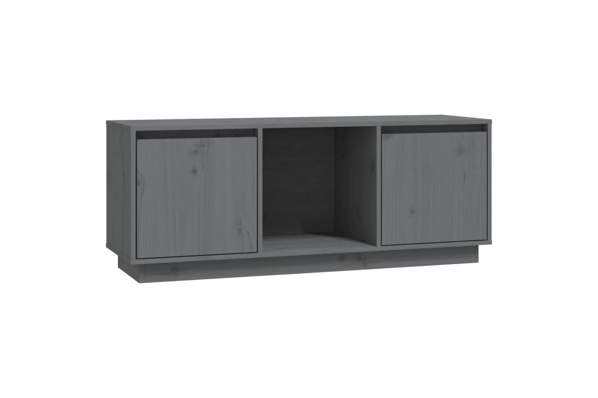 beBasic TV-benk grå110,5x35x44 cm heltre furu - GrÃ¥ - Møbler - Mediamøbel & tv møbel - TV-benk & mediabenk