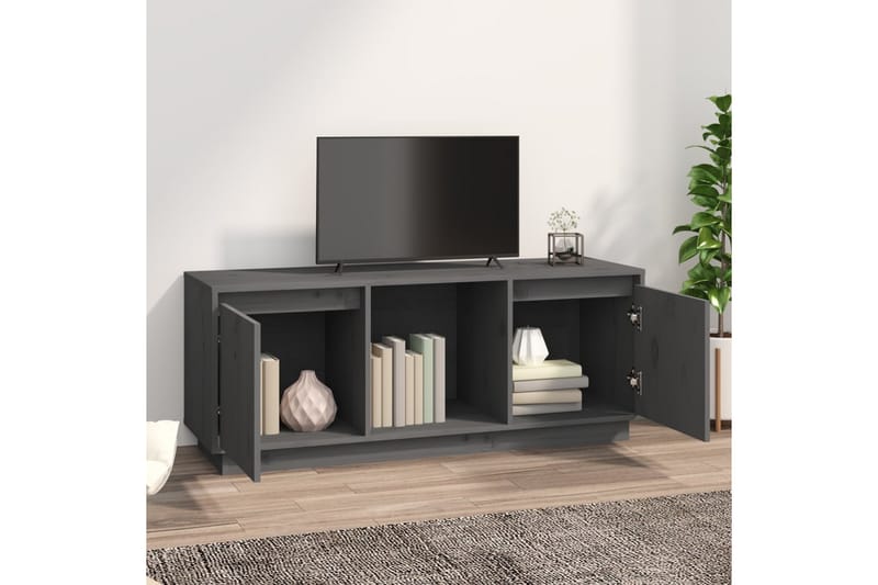 beBasic TV-benk grå110,5x35x44 cm heltre furu - GrÃ¥ - Møbler - Mediamøbel & tv møbel - TV-benk & mediabenk