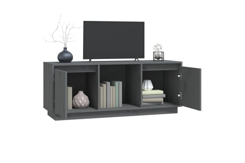 beBasic TV-benk grå110,5x35x44 cm heltre furu - GrÃ¥ - Møbler - Mediamøbel & tv møbel - TV-benk & mediabenk