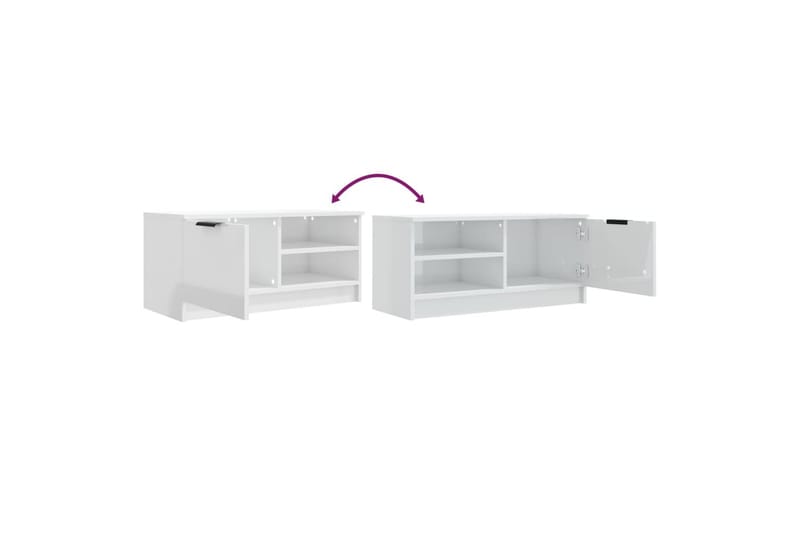 beBasic TV-benk høyglans hvit 80x35x36,5 cm konstruert tre - Hvit - TV-benk & mediabenk