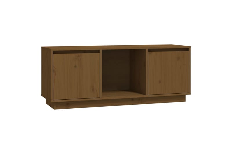 beBasic TV-benk honningbrun 110,5x35x44 cm heltre furu - Brun - TV-benk & mediabenk