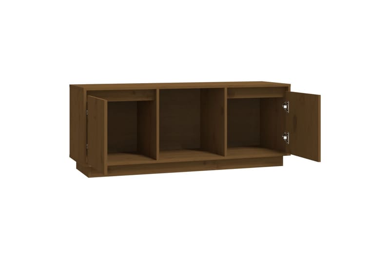 beBasic TV-benk honningbrun 110,5x35x44 cm heltre furu - Brun - TV-benk & mediabenk