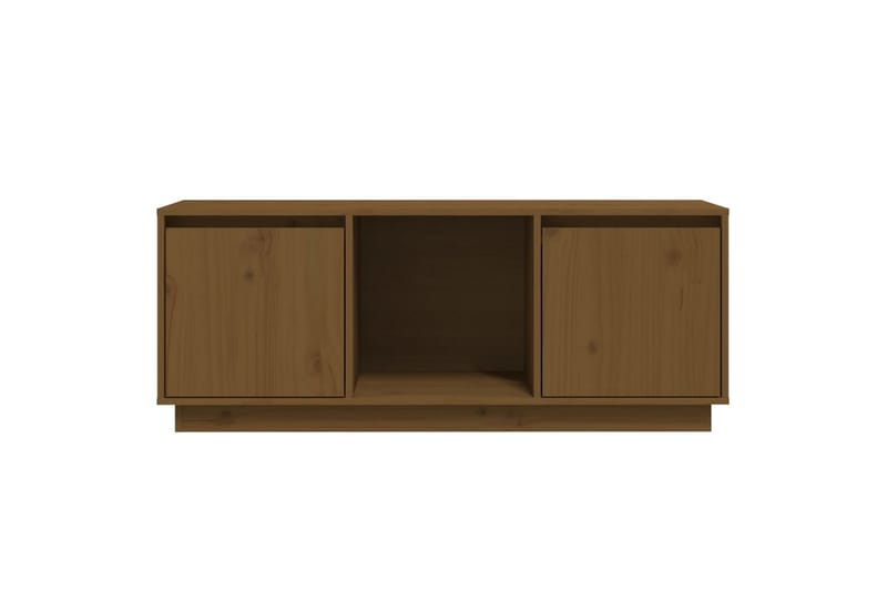 beBasic TV-benk honningbrun 110,5x35x44 cm heltre furu - Brun - TV-benk & mediabenk