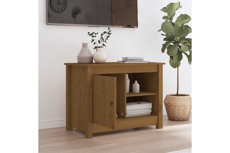 beBasic TV-benk honningbrun 70x36,5x52 cm heltre furu - Brun - TV-benk & mediabenk