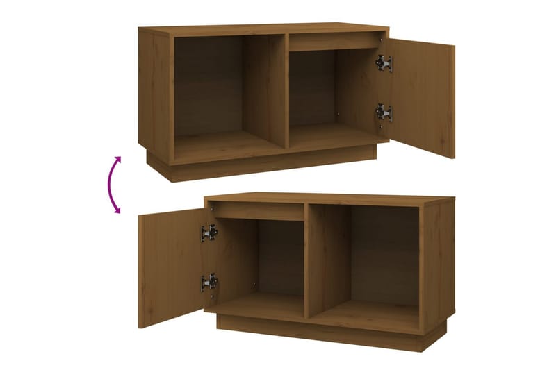 beBasic TV-benk honningbrun 74x35x44 cm heltre furu - Brun - Møbler - Mediamøbel & tv møbel - TV-benk & mediabenk