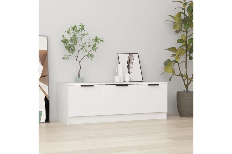beBasic TV-benk hvit 102x35x36,5 cm konstruert tre - Hvit - Møbler - Mediamøbel & tv møbel - TV-benk & mediabenk