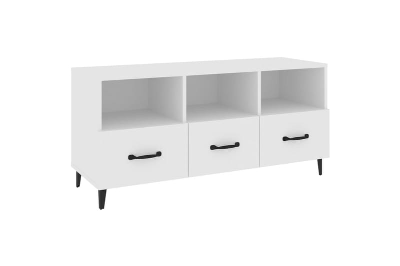 beBasic TV-benk hvit 102x35x50 cm konstruert tre - Hvit - Møbler - Mediamøbel & tv møbel - TV-benk & mediabenk