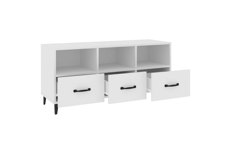 beBasic TV-benk hvit 102x35x50 cm konstruert tre - Hvit - Møbler - Mediamøbel & tv møbel - TV-benk & mediabenk