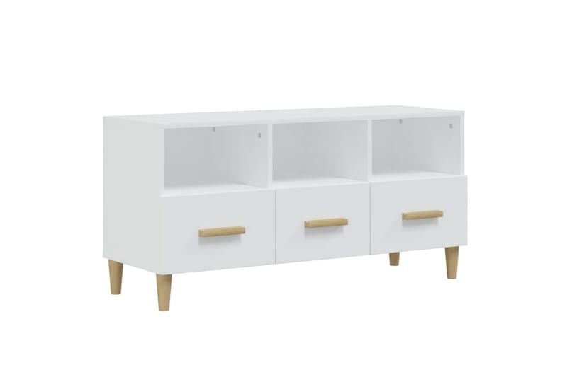 beBasic TV-benk hvit 102x36x50 cm konstruert tre - Hvit - Møbler - Mediamøbel & tv møbel - TV-benk & mediabenk
