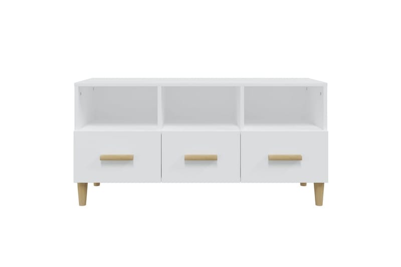 beBasic TV-benk hvit 102x36x50 cm konstruert tre - Hvit - Møbler - Mediamøbel & tv møbel - TV-benk & mediabenk