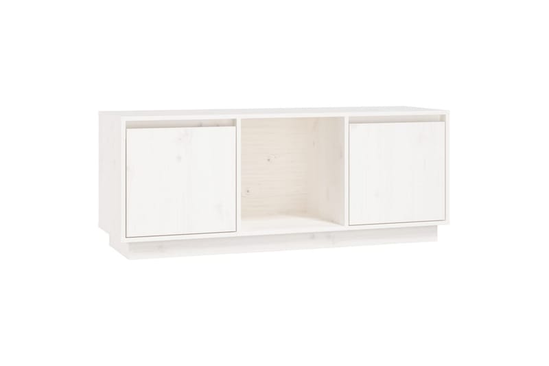 beBasic TV-benk hvit 110,5x35x44 cm heltre furu - Hvit - TV-benk & mediabenk