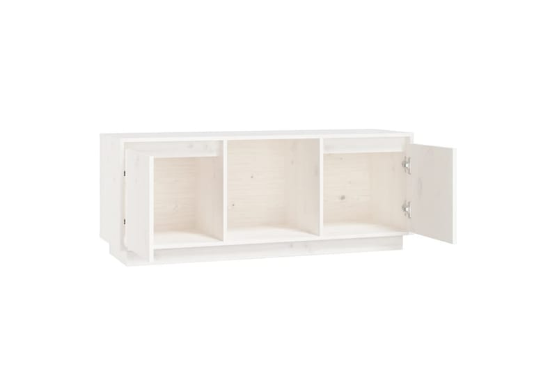 beBasic TV-benk hvit 110,5x35x44 cm heltre furu - Hvit - TV-benk & mediabenk