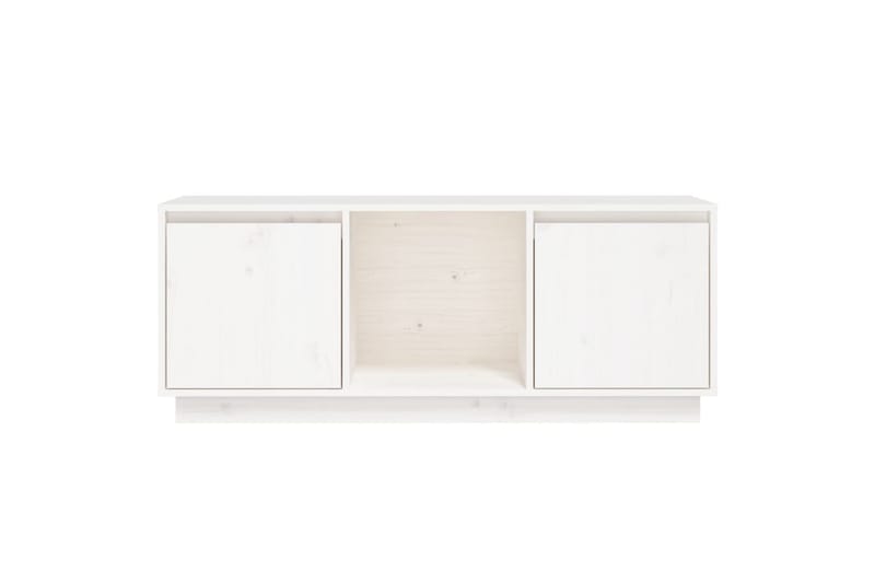 beBasic TV-benk hvit 110,5x35x44 cm heltre furu - Hvit - TV-benk & mediabenk