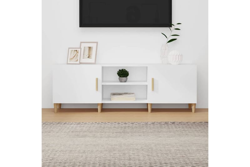 beBasic TV-benk hvit 150x30x50 cm konstruert tre - Hvit - Møbler - Mediamøbel & tv møbel - TV-benk & mediabenk