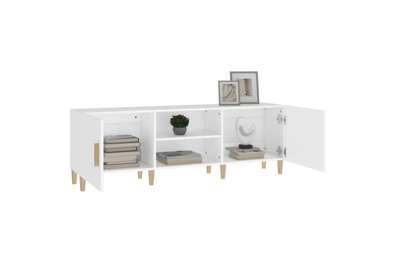 beBasic TV-benk hvit 150x30x50 cm konstruert tre - Hvit - Møbler - Mediamøbel & tv møbel - TV-benk & mediabenk