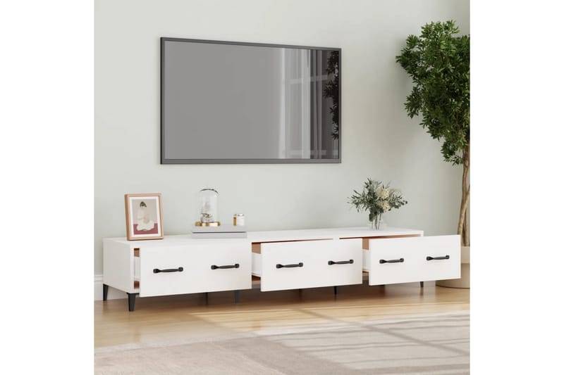 beBasic TV-benk hvit 150x34,5x30 cm konstruert tre - Hvit - TV-benk & mediabenk