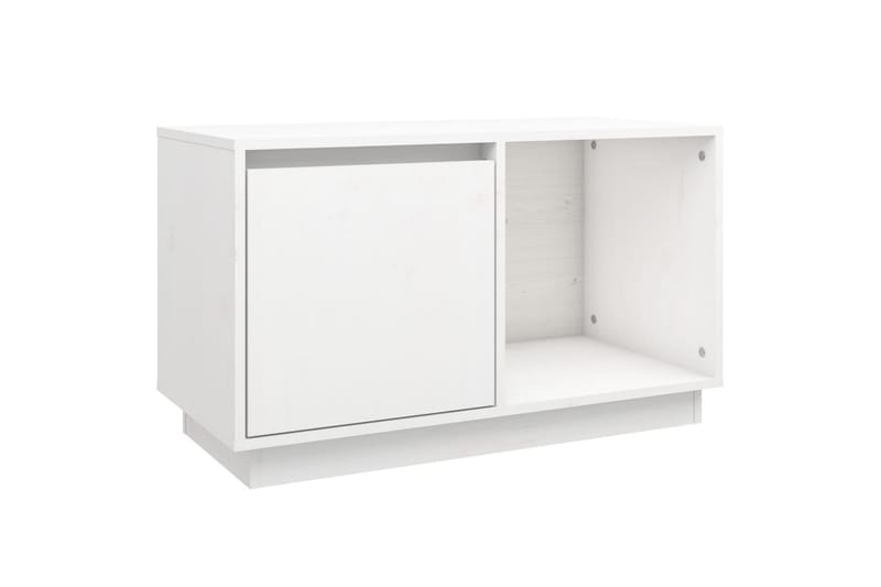 beBasic TV-benk hvit 74x35x44 cm heltre furu - Hvit - TV-benk & mediabenk